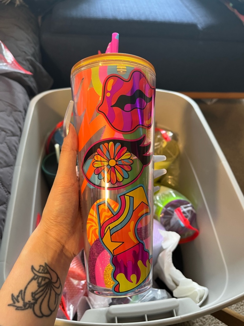 Starbucks Orange Pink Purple Retro Pop Tumbler